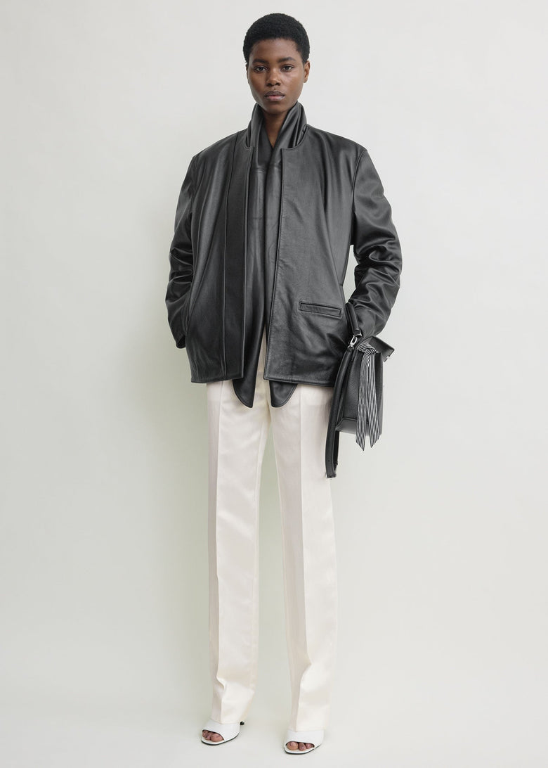 Minimal biker jacket black