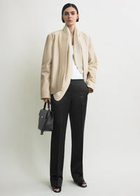 Minimal biker jacket stone