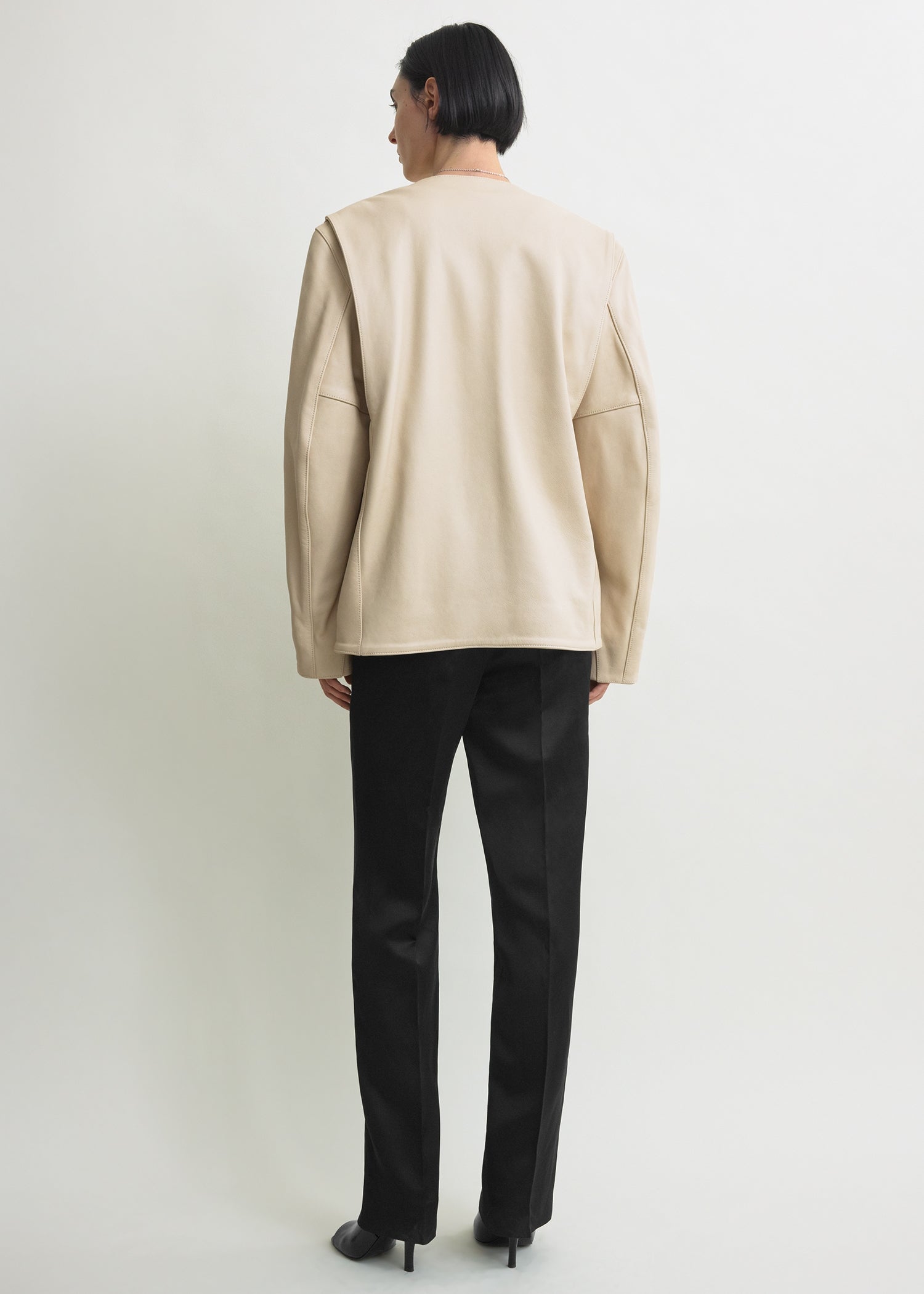 Minimal biker jacket stone