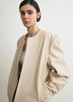 Minimal biker jacket stone