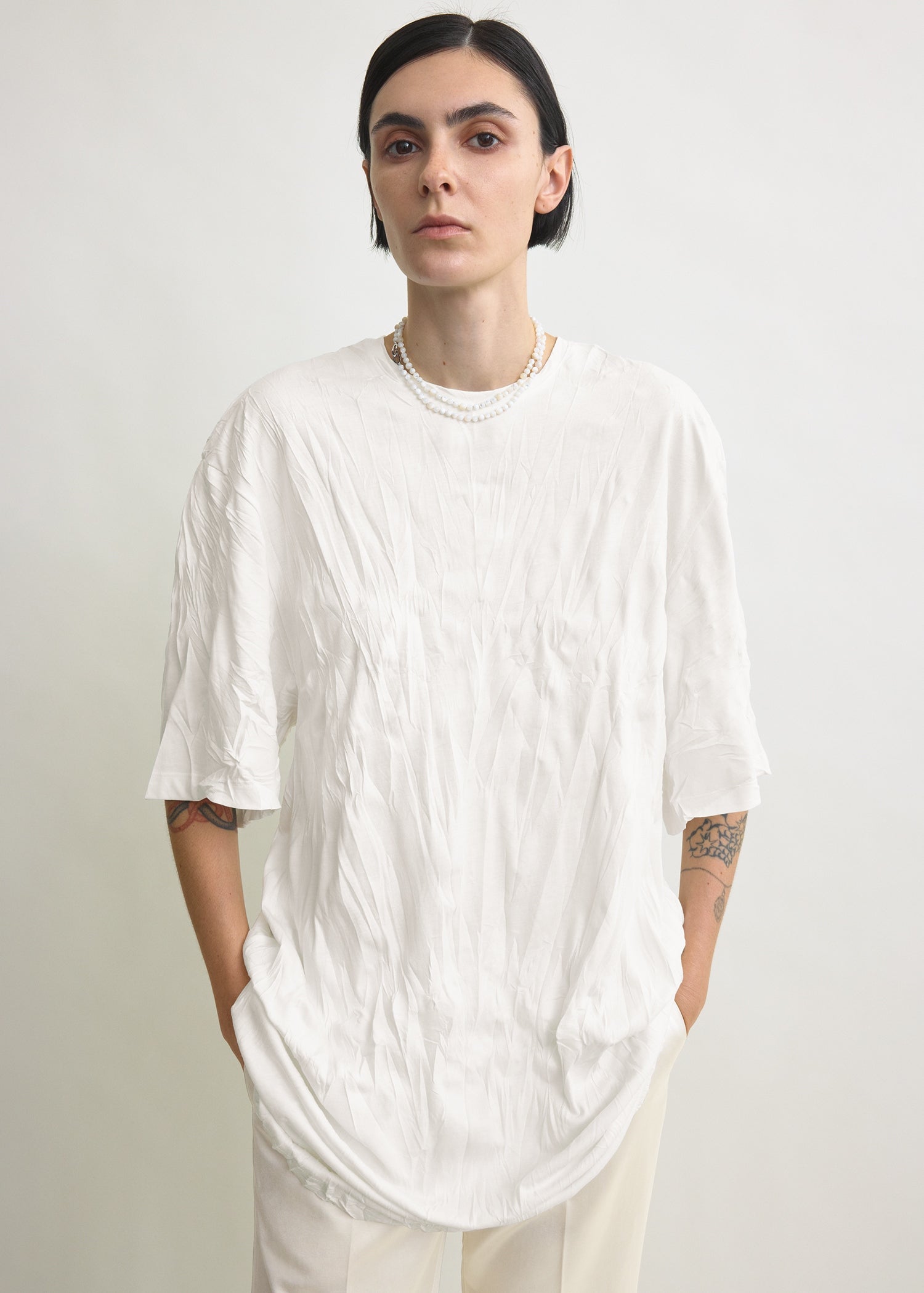 white oversized tee dress Hexagon Organic Cotton T-Shirt Dress White