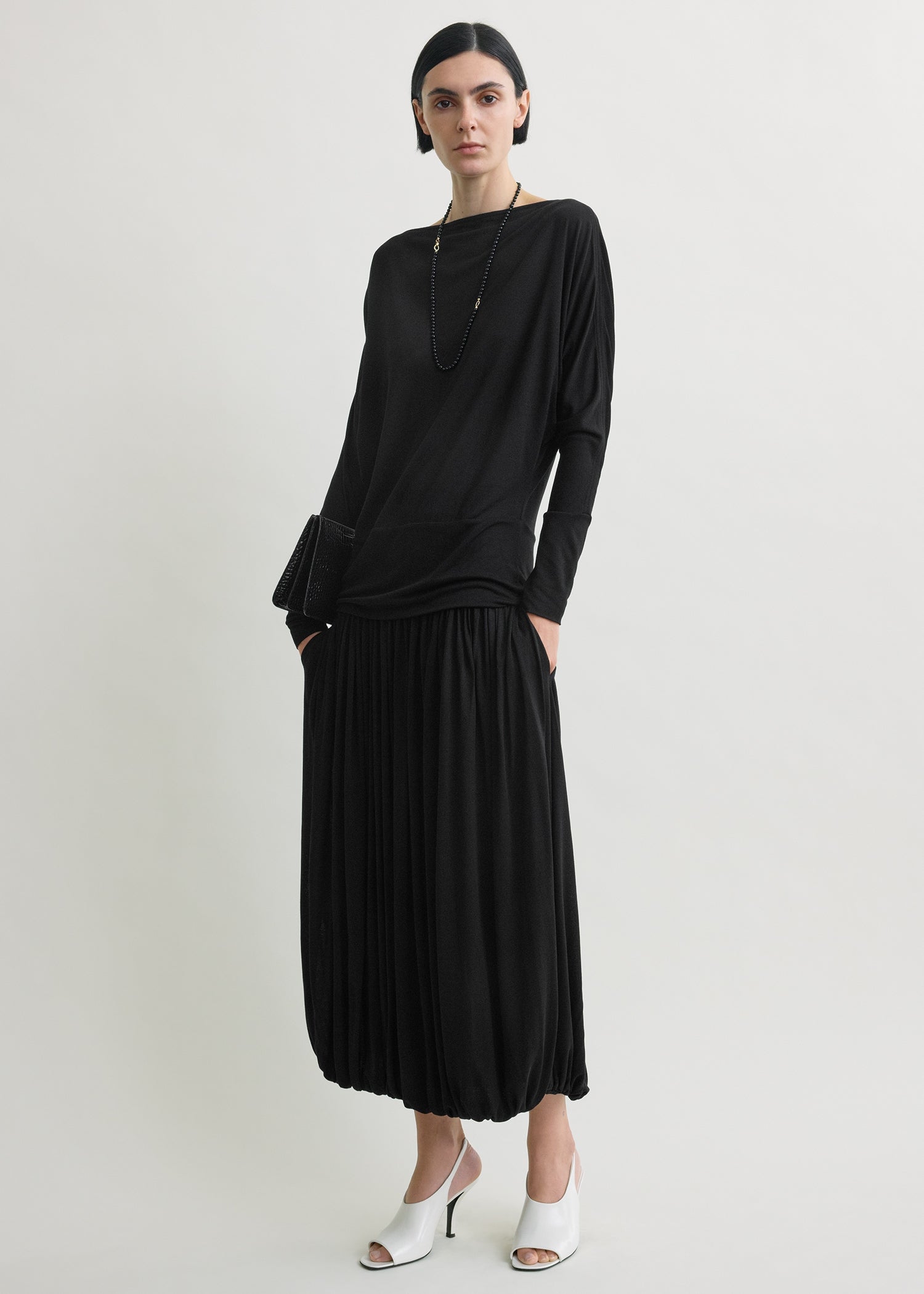 Boatneck jersey top black
