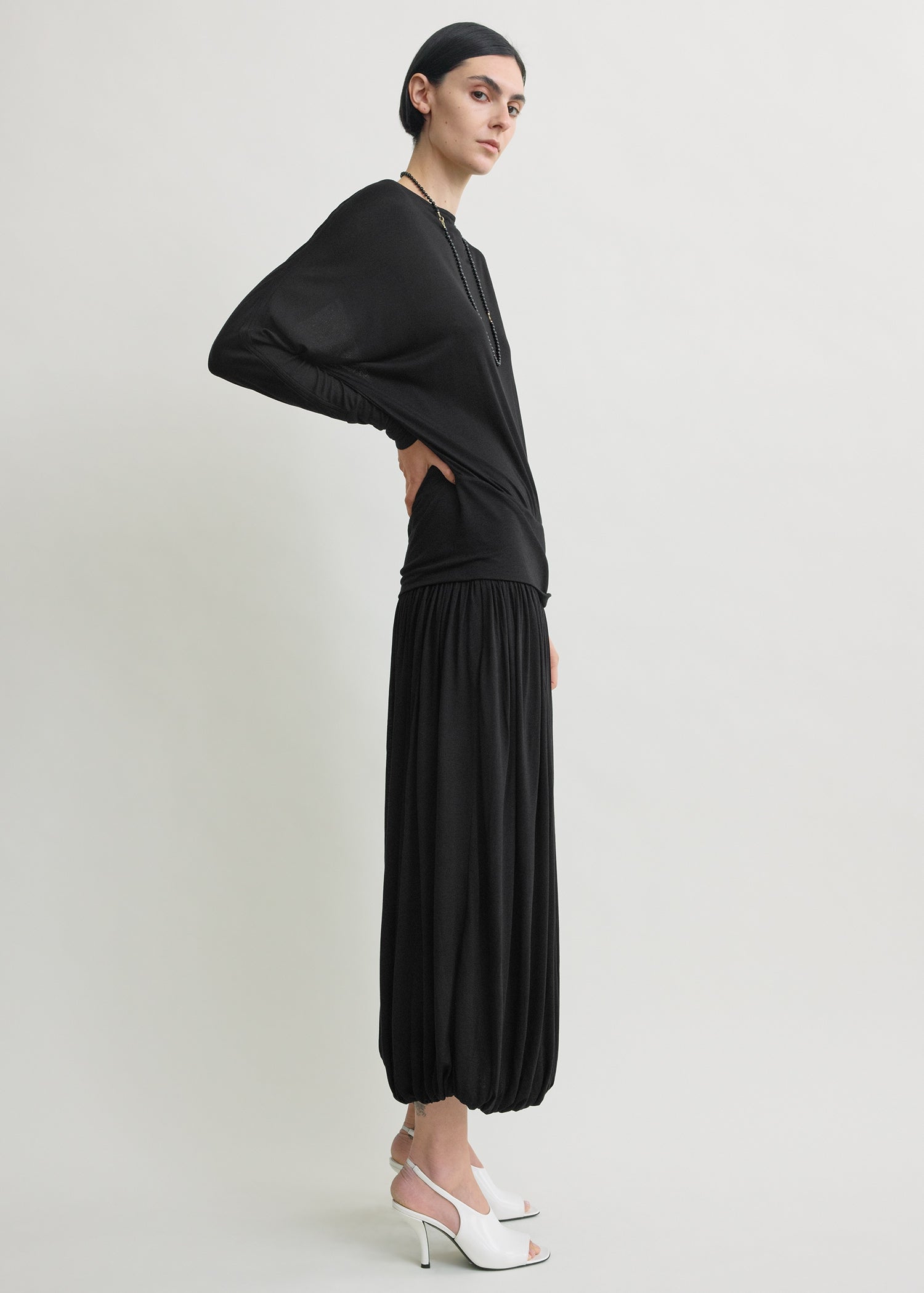 Boatneck jersey top black