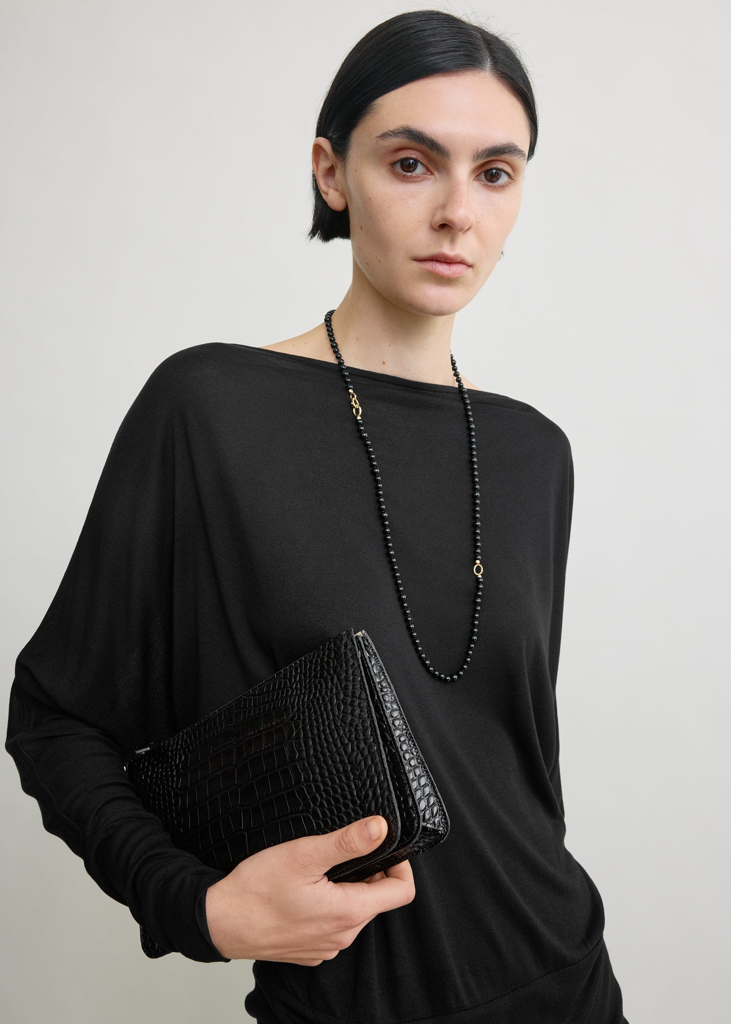 Boatneck jersey top black