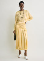 Boatneck jersey top champagne