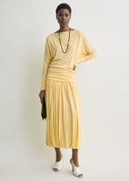 Boatneck jersey top champagne