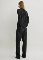 High-neck jersey top black