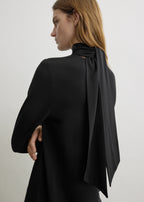 High-neck jersey top black