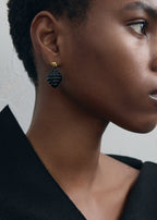 Rope drop earrings black/gold
