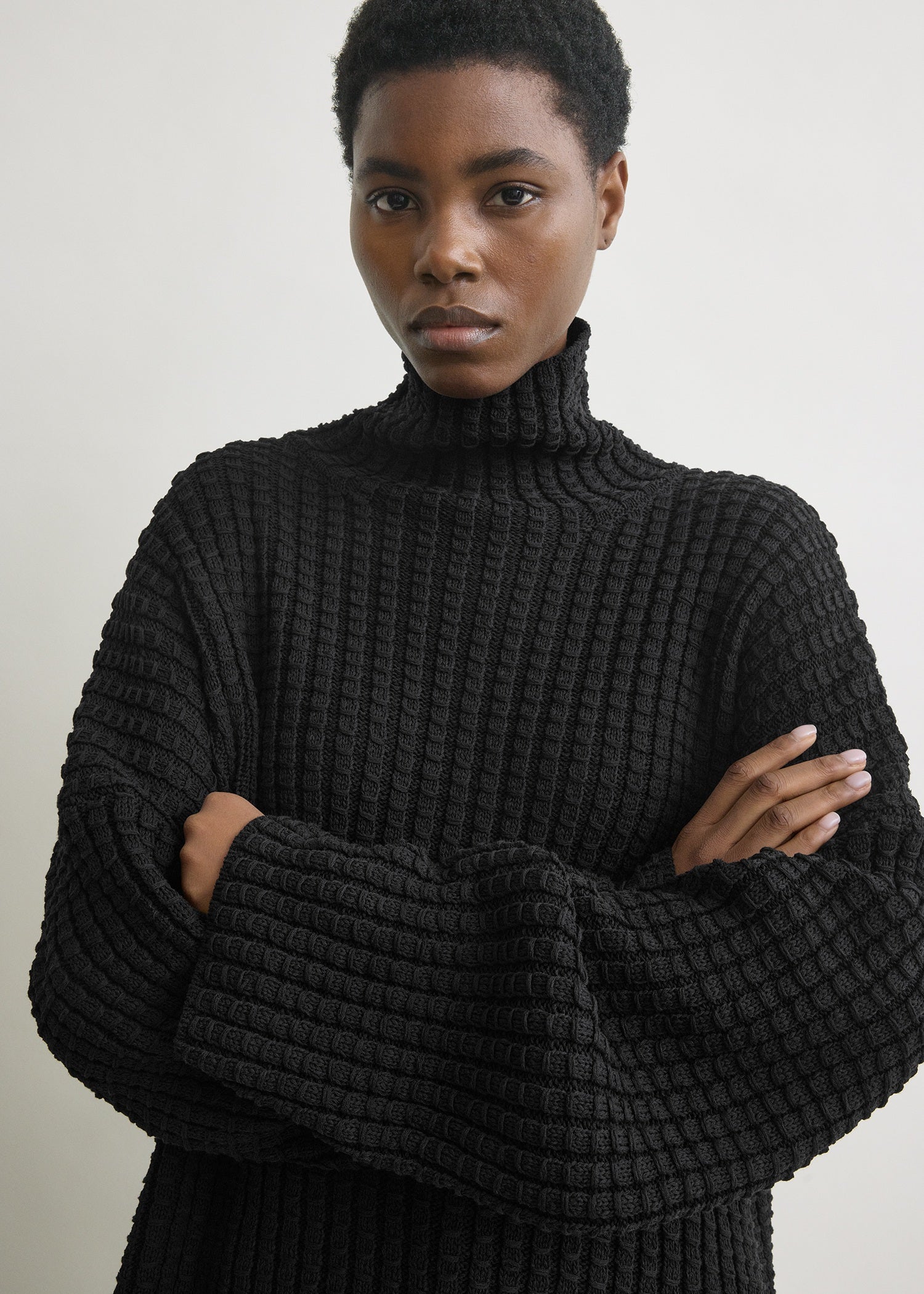 Whipstitch knit black