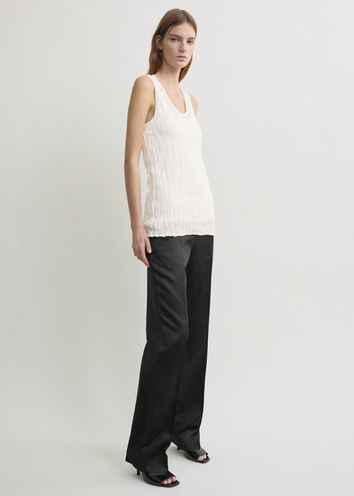 Crinkled knit tank white TOTEME Crinkled knit tank white TOTEME