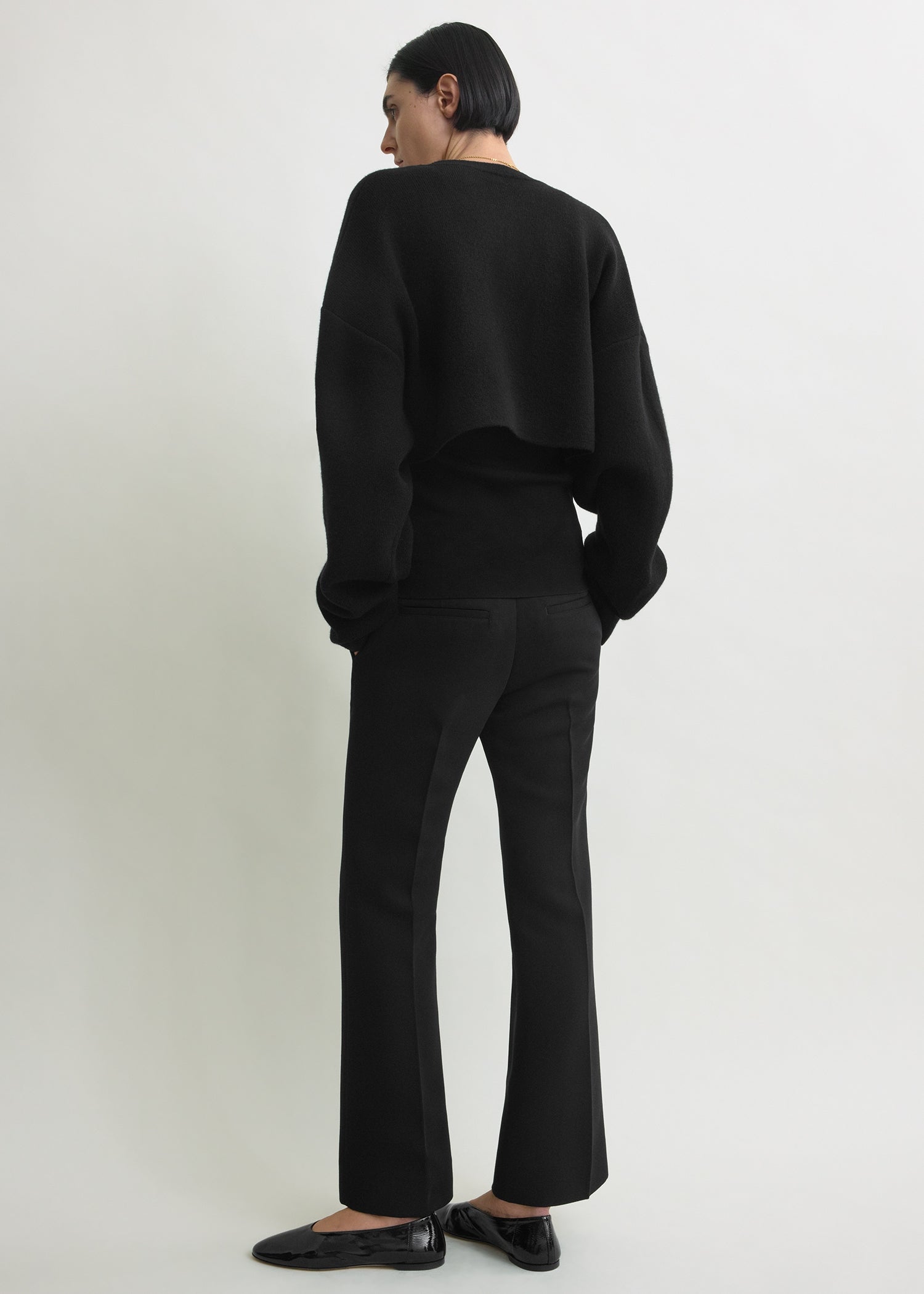 Cropped oversized cardigan black