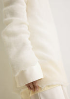 Long open weave knit off-white