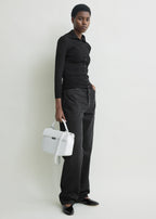 Fitted polo cardigan black