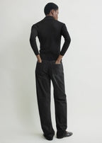 Fitted polo cardigan black