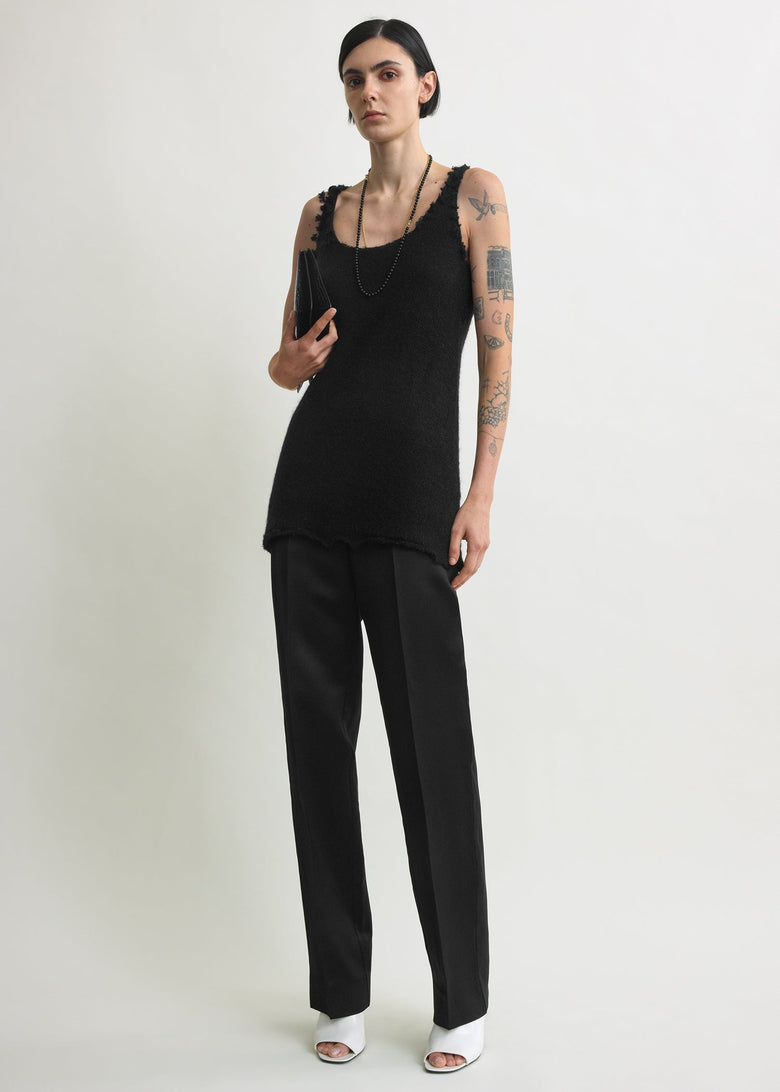 Mohair knit tank black