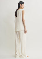 Woven stripe top meringue