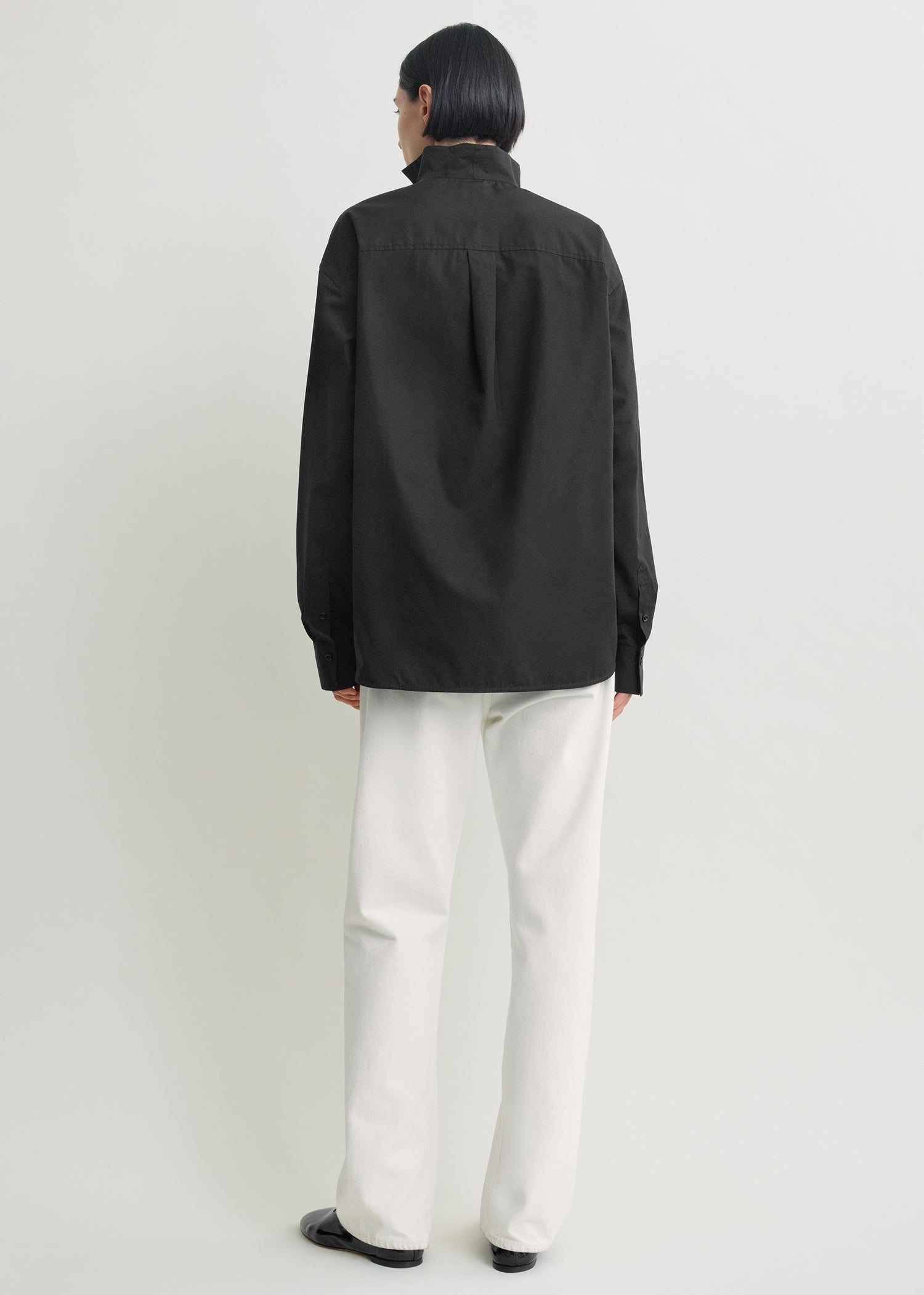 Sharp poplin shirt black