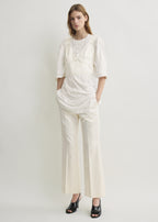 Cropped satin camisole off-white