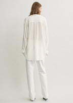 Overlapping collar blouse milk