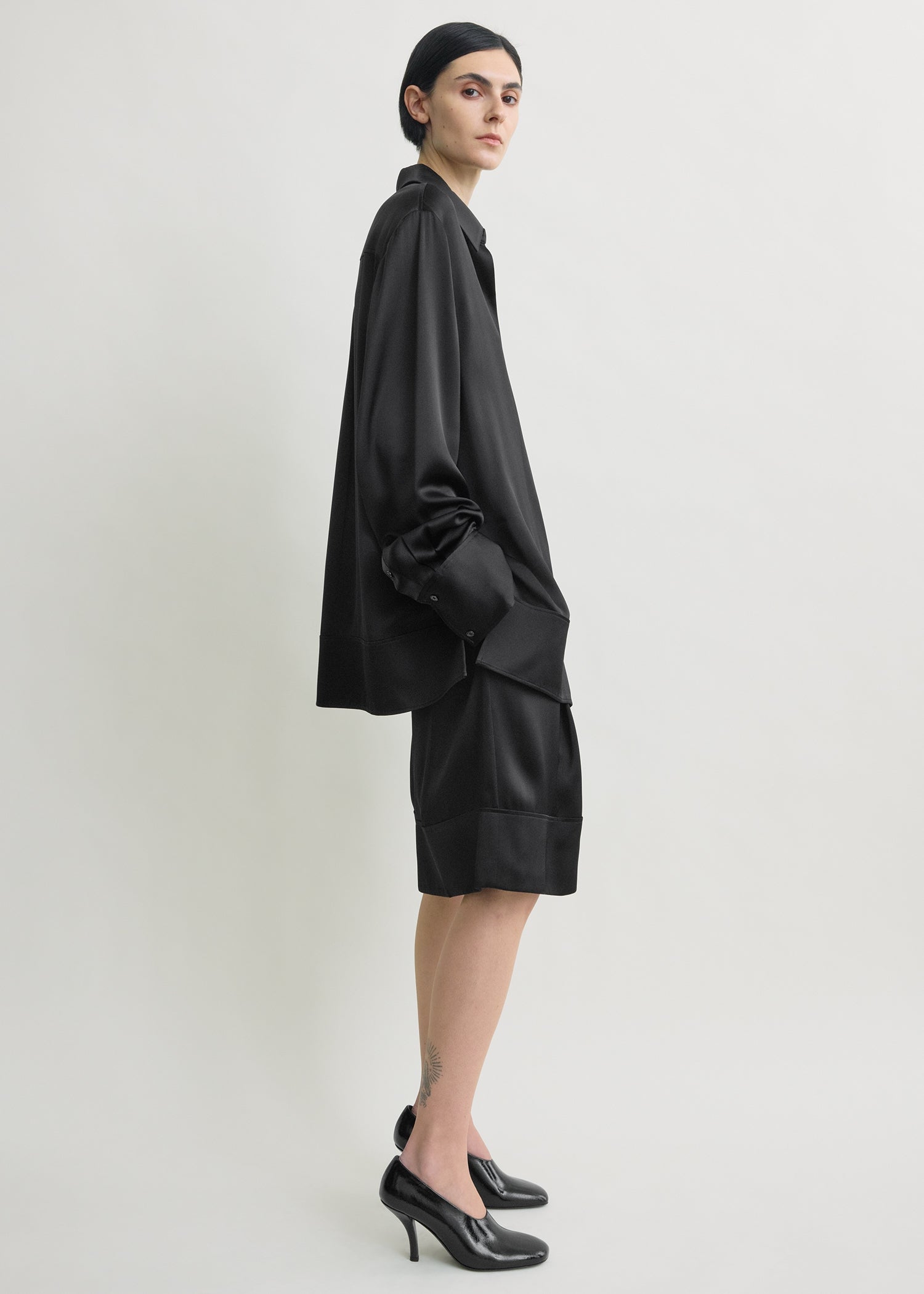 Soft tuxedo shirt black