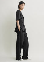 Tailored cotton top black