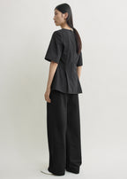 Tailored cotton top black
