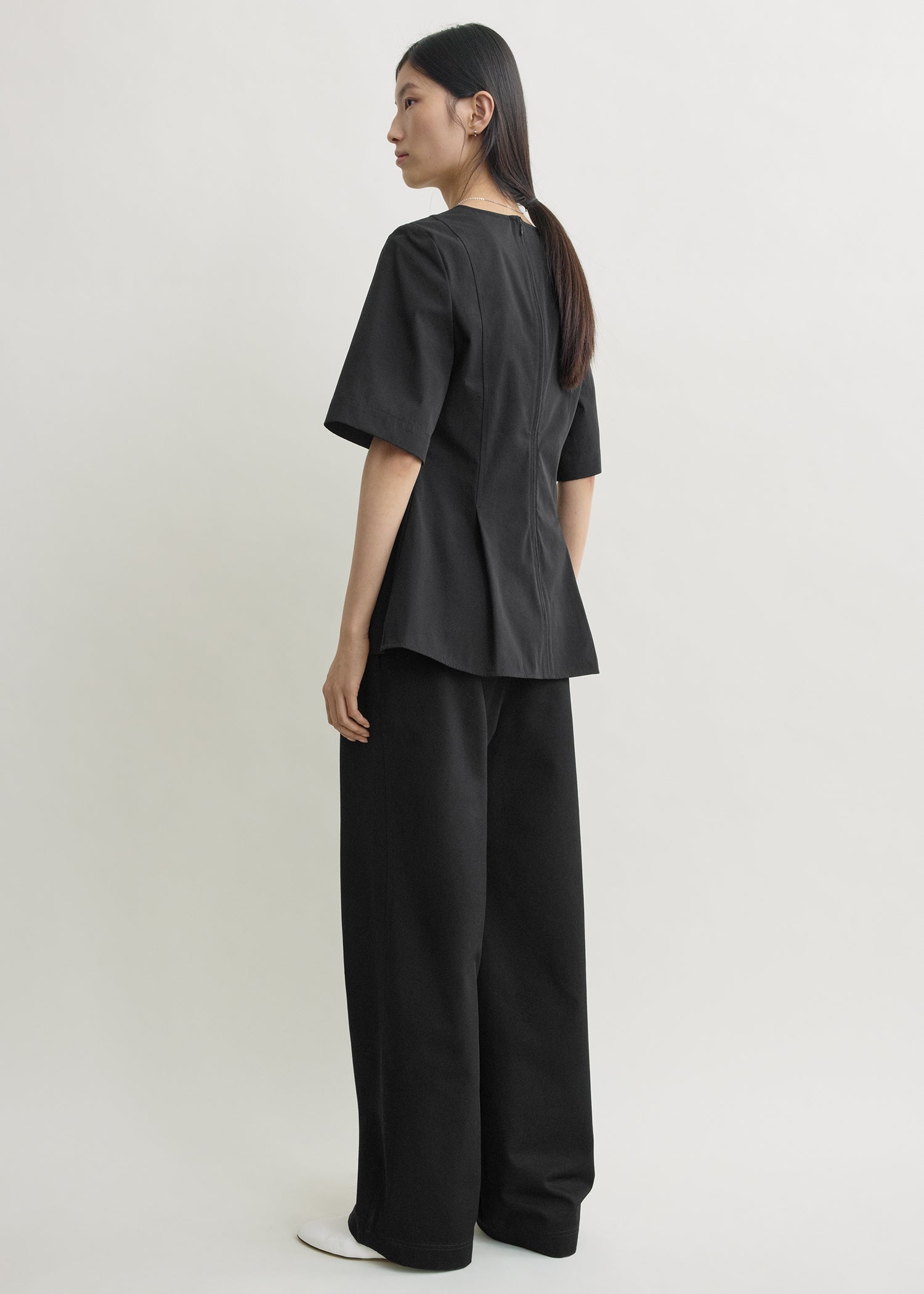 Tailored cotton top black
