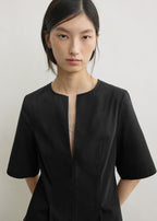 Tailored cotton top black