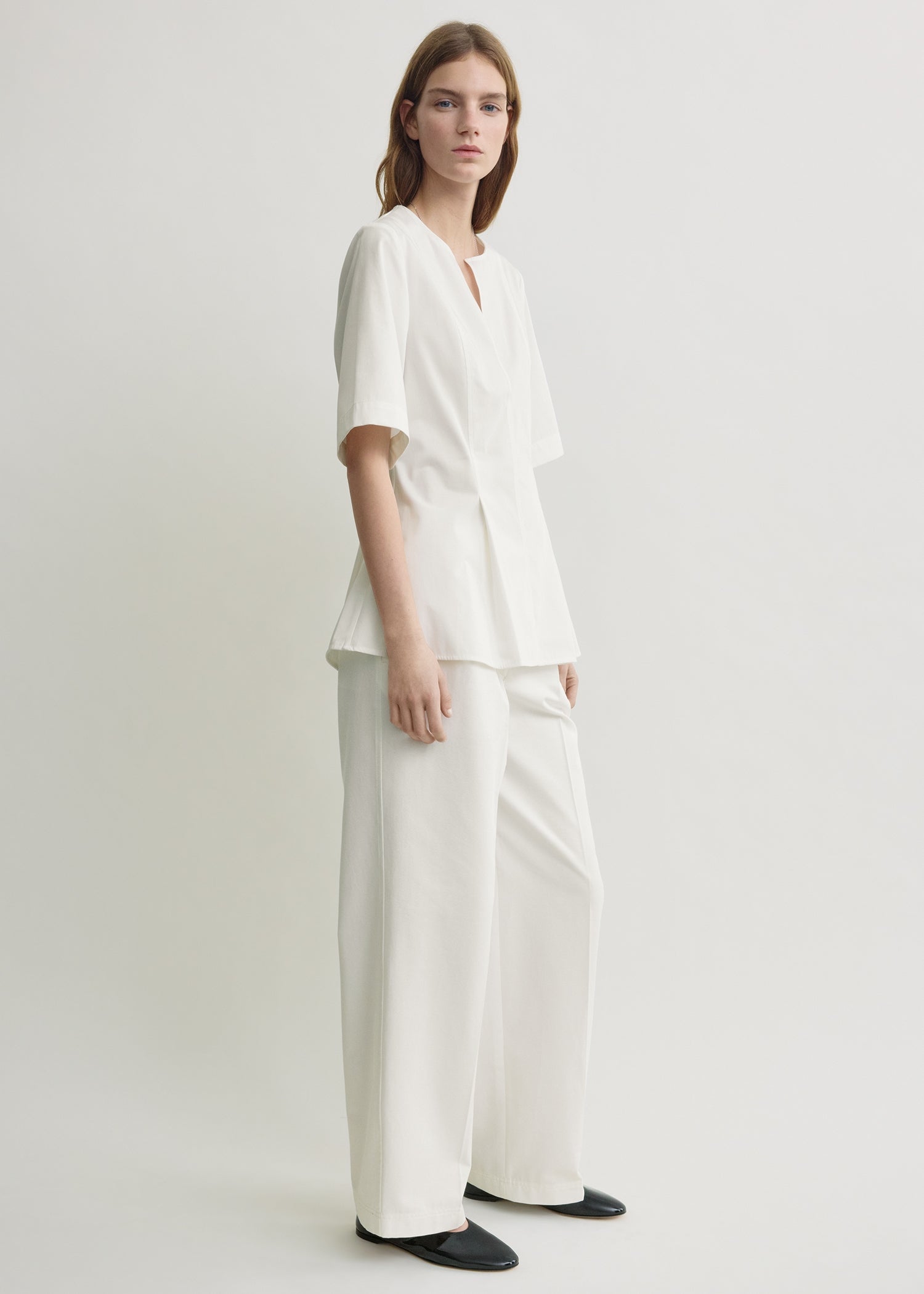 Tailored cotton top white