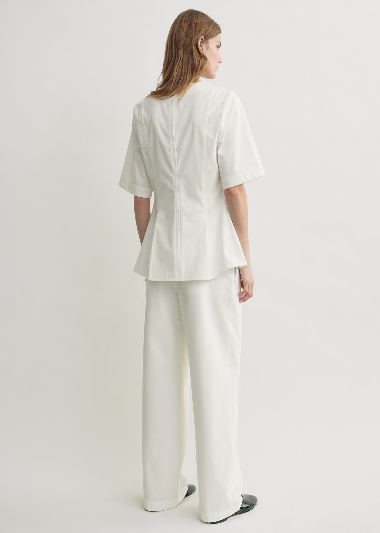 Tailored cotton top white