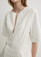 Tailored cotton top white