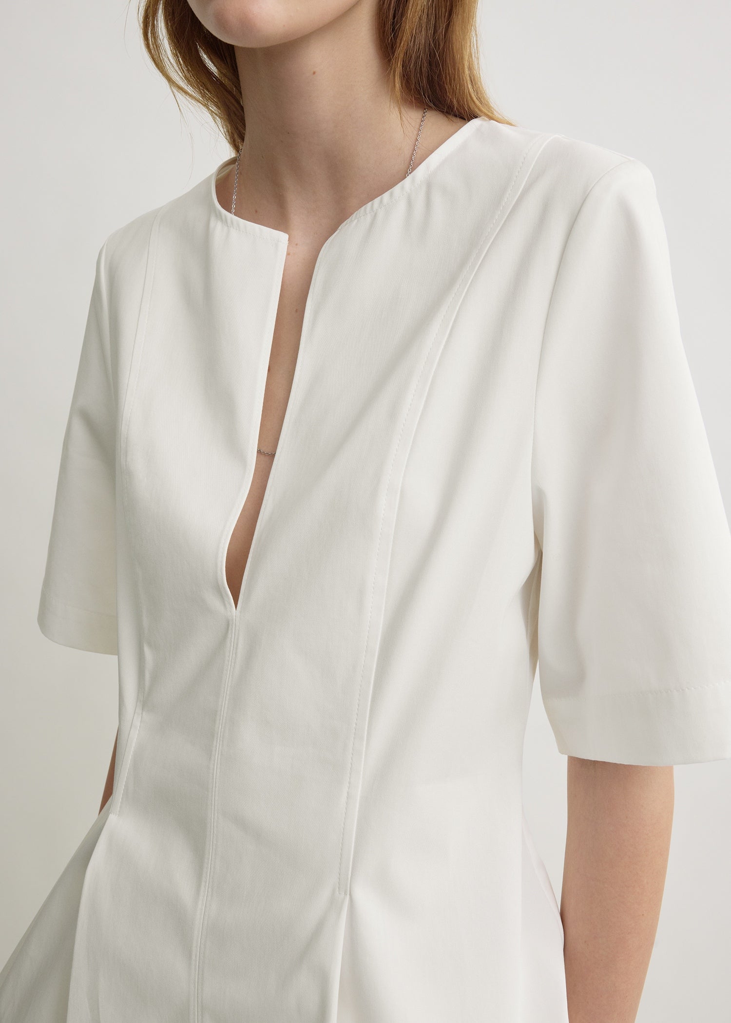 Tailored cotton top white