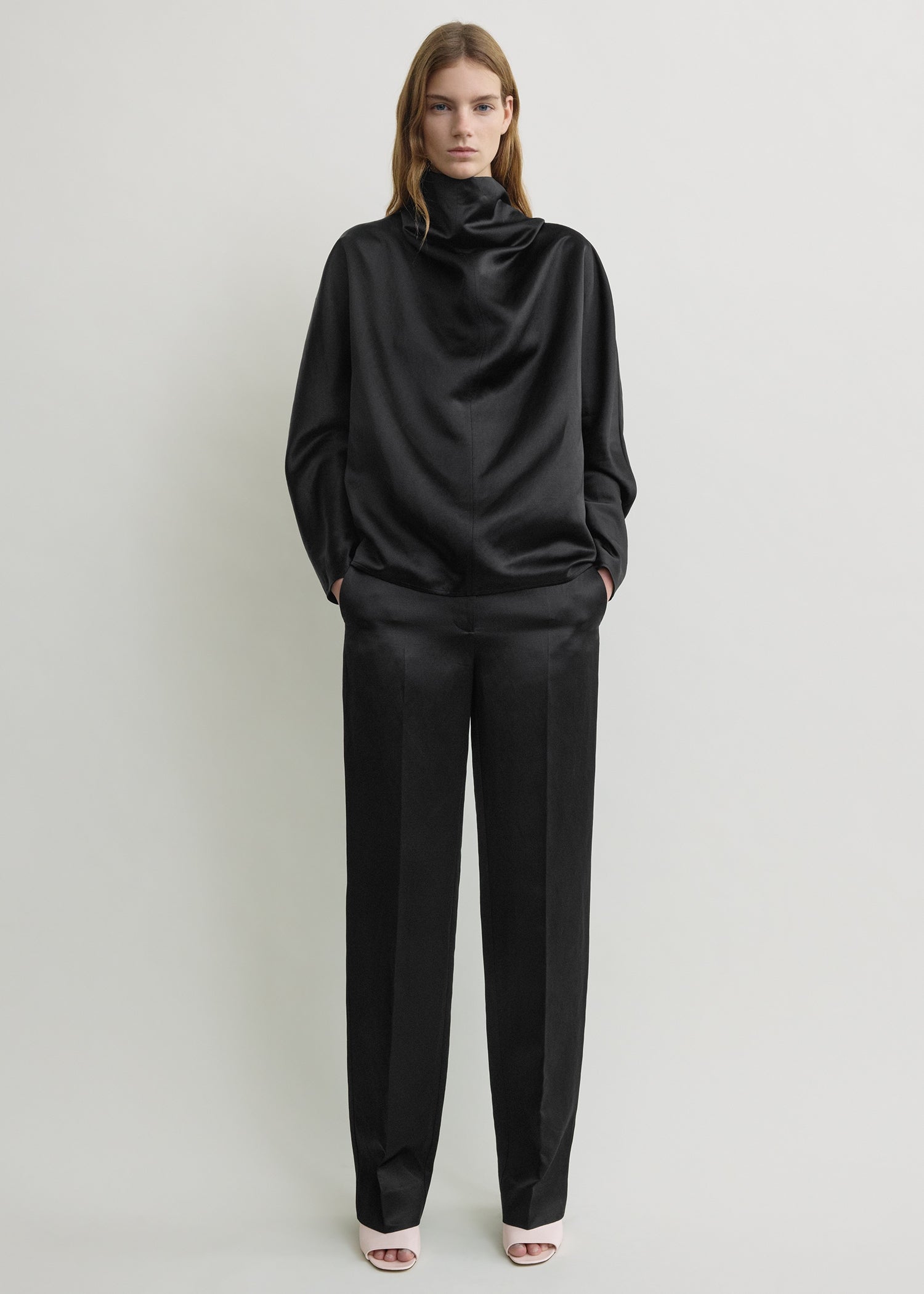 Cowl neck blouse black