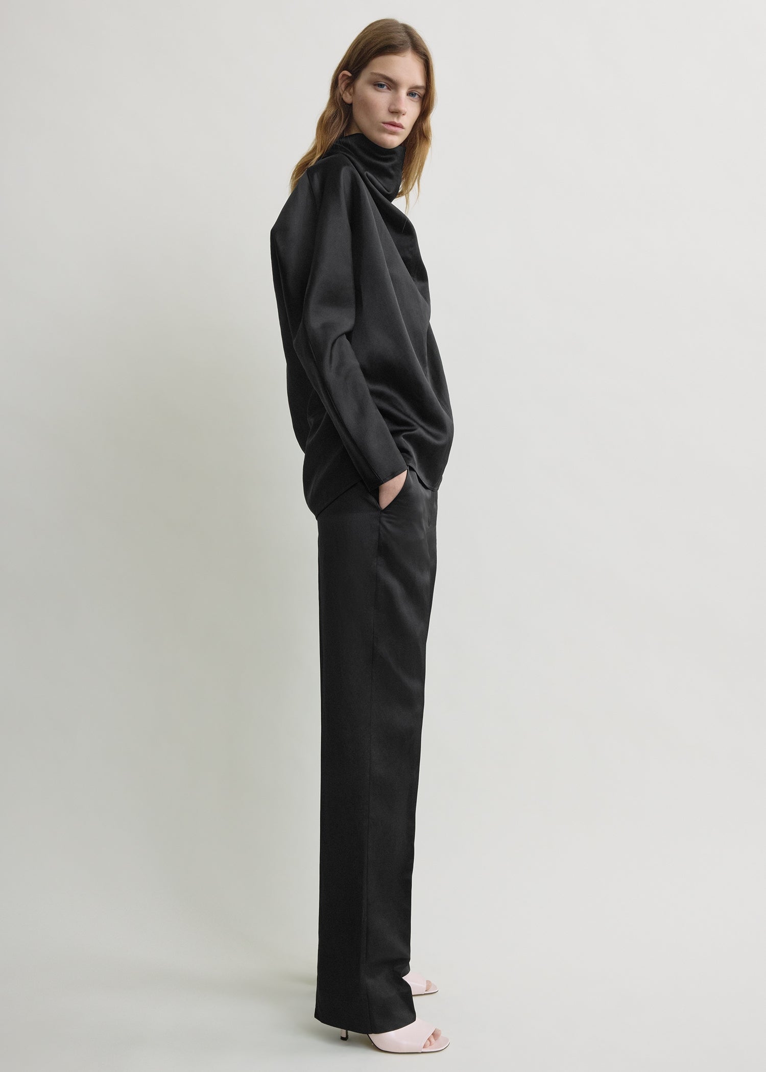 Cowl neck blouse black