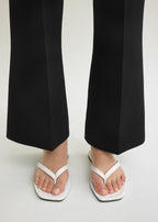 Croco-embossed flip flops off-white