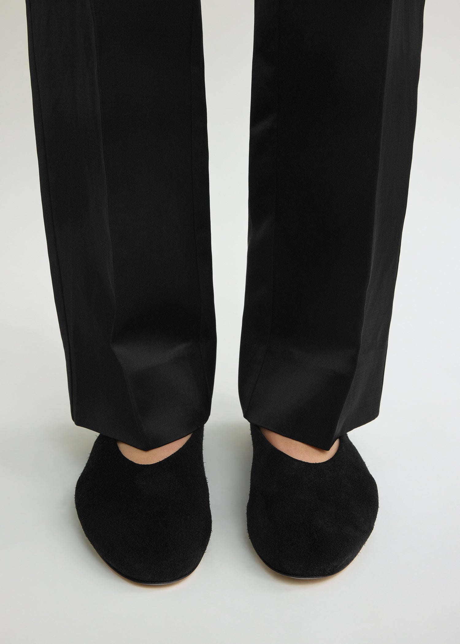 Slip suede ballerinas black