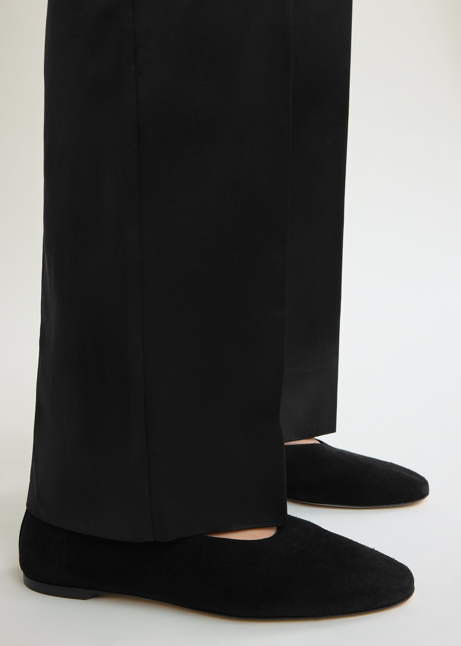 Slip suede ballerinas black