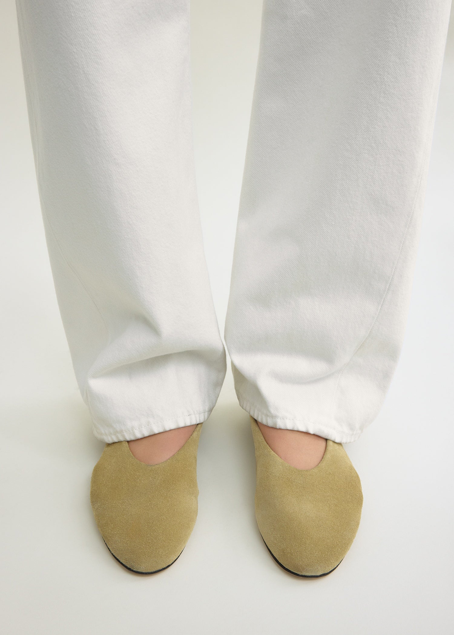 Slip suede ballerinas cashew