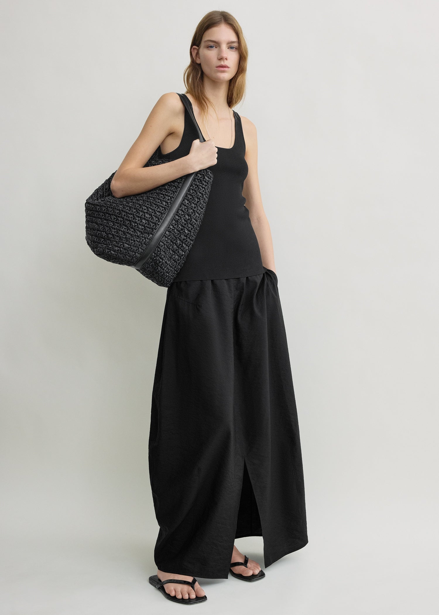 Parachute skirt black petite