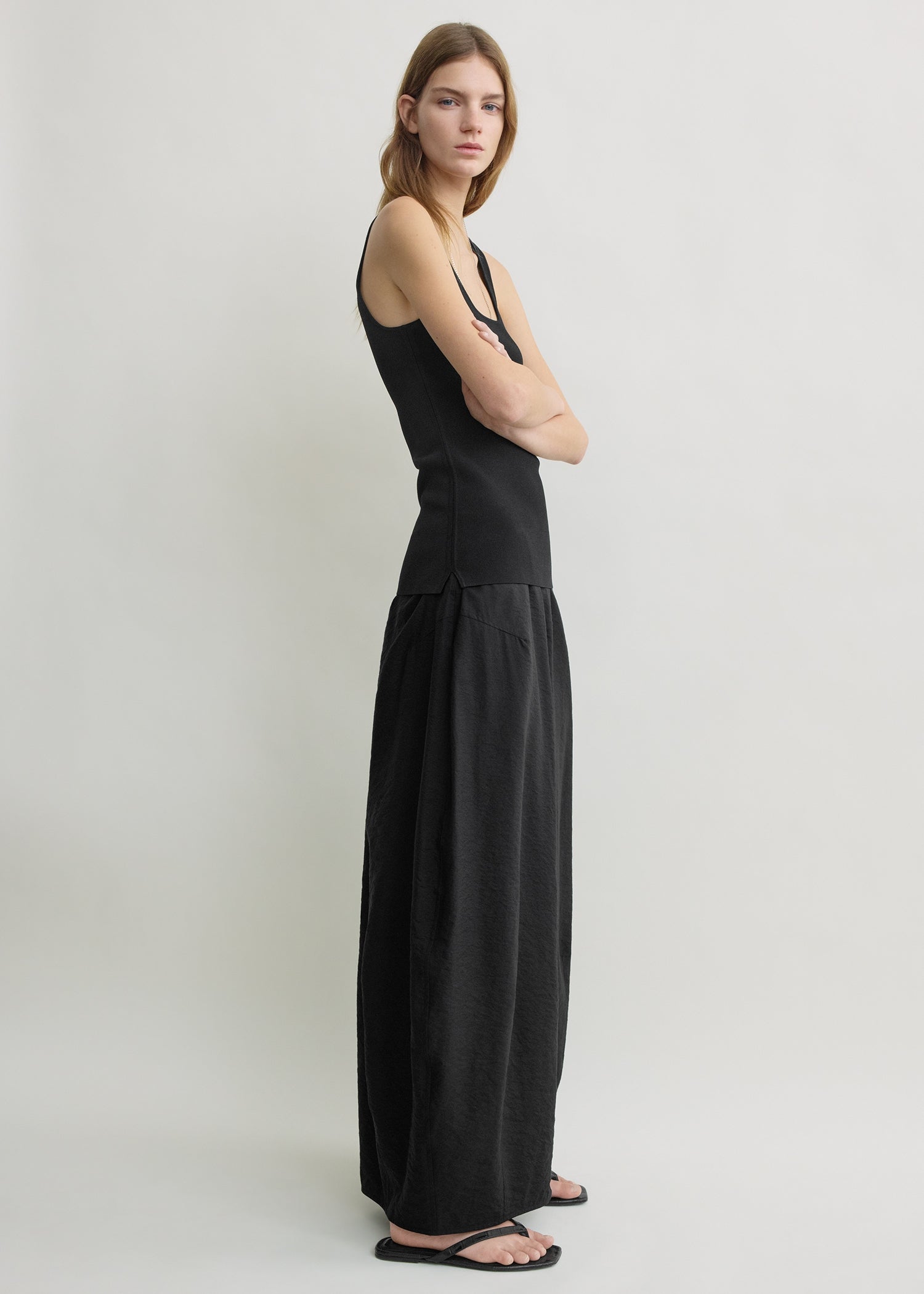 Parachute skirt black petite