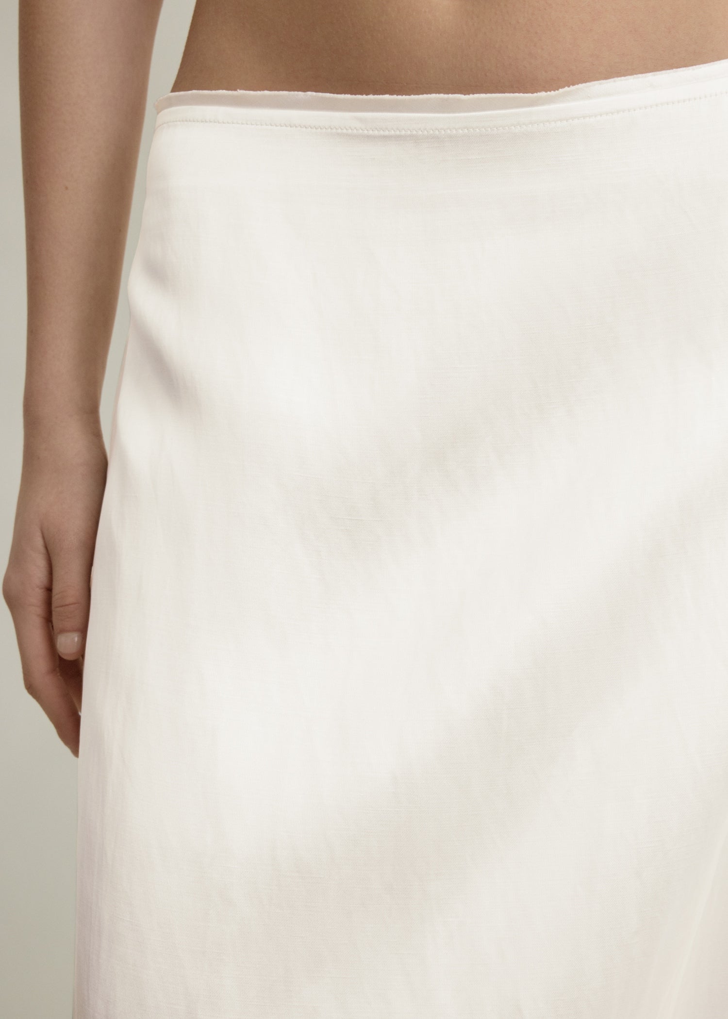 Layered satin skirt white