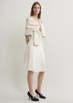Beaded pleat skirt white