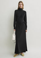 Fluid jersey skirt black