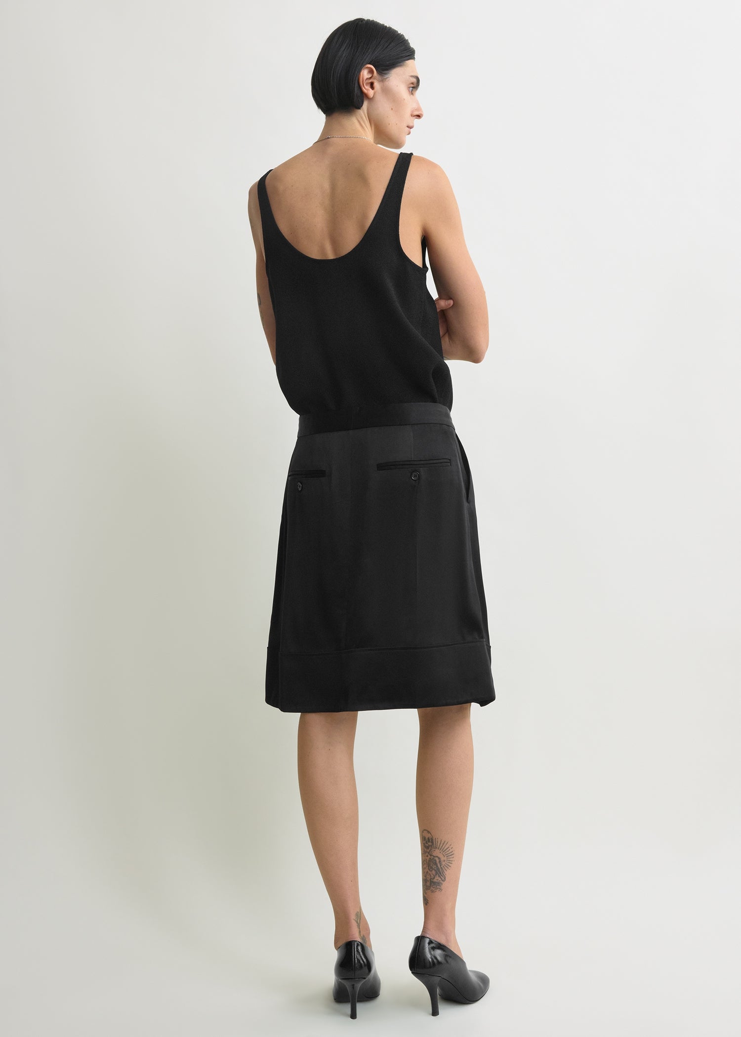 Soft tuxedo skirt black