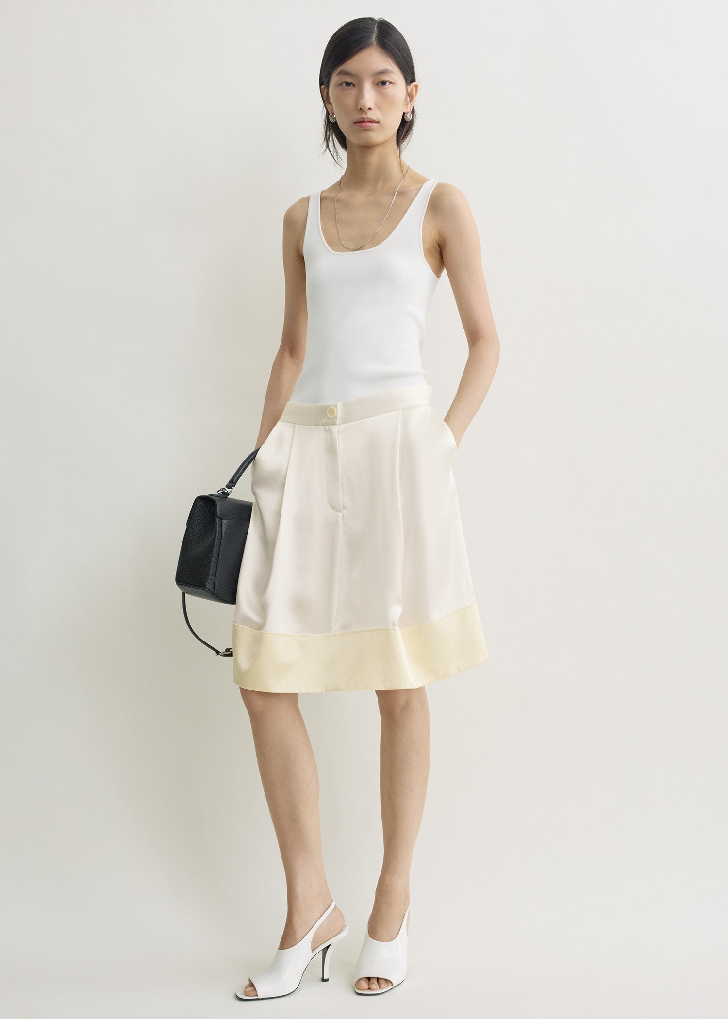 Soft tuxedo skirt white