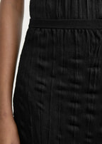 Crinkled knit skirt black