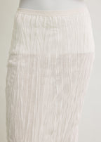 Crinkled knit skirt white