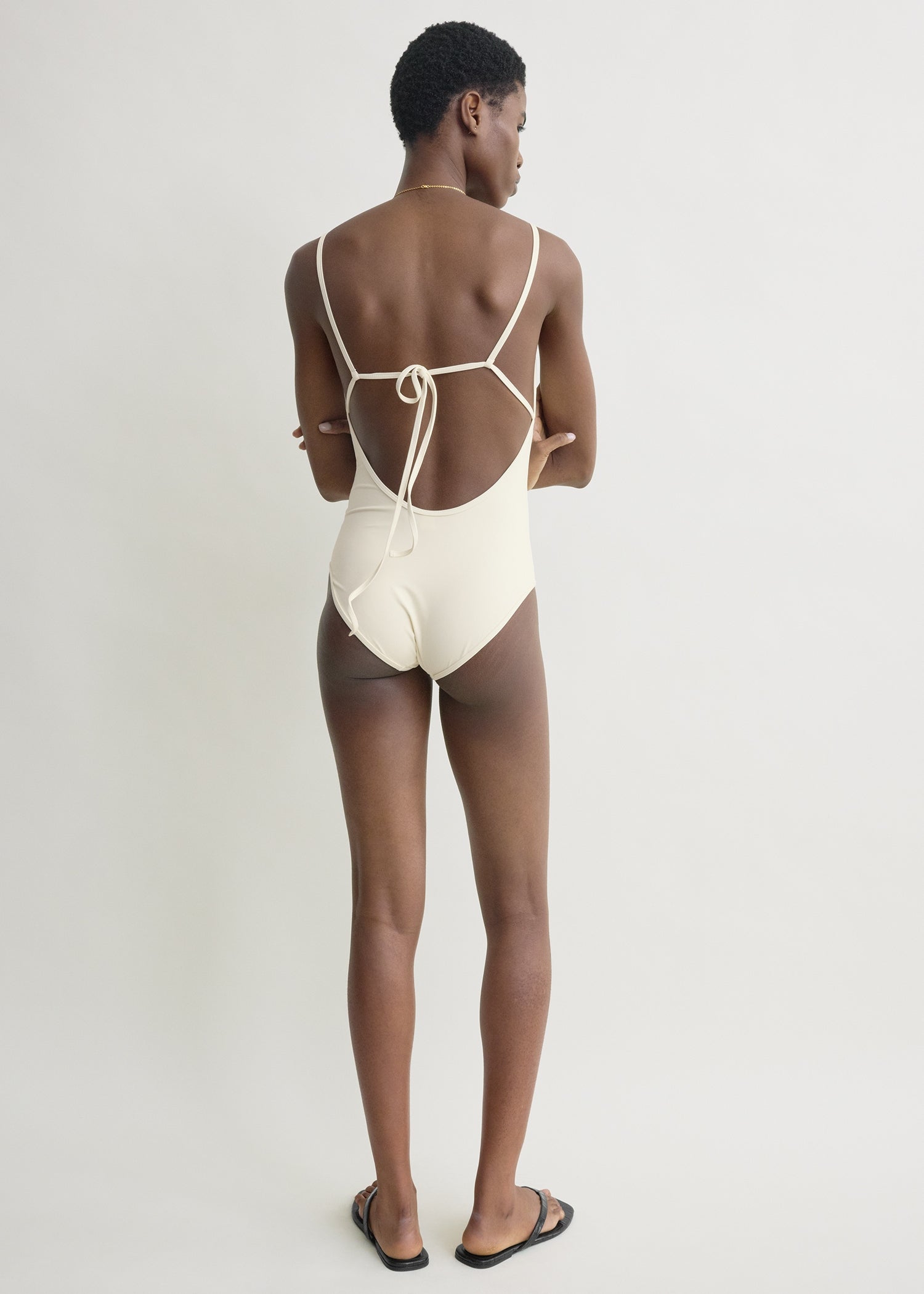 Scoop swimsuit ecru
