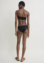 Ribbed strapless bikini top black